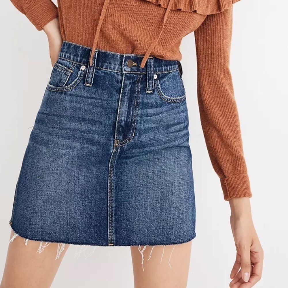 Madewell Rigid Denim Straight Mini Skirt - Reworked Edition Size 24